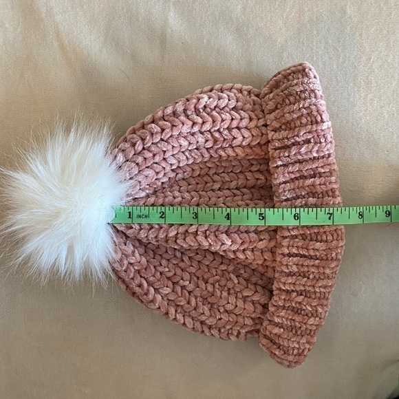 GARAGE pink chunky knit pompom hat O/S - Picture 6 of 7